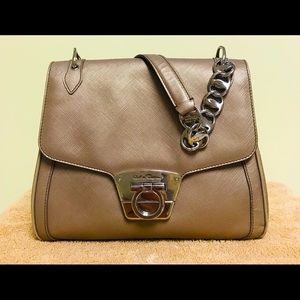 Salvatore Ferragamo Leather Gancini Shoulder Bag!!